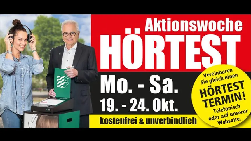Ihre Hörgesundheit ist uns wichtig! Daher laden wir Sie herzlich zu unserer Hörtestwoche ein